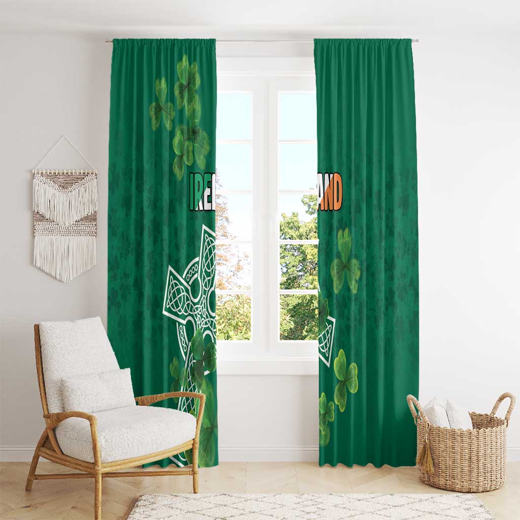 Ireland Cross Celtic Window Curtain Irish Pride Shamrock - Wonder Print Shop