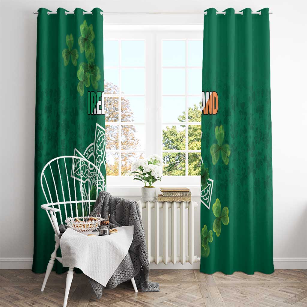 Ireland Cross Celtic Window Curtain Irish Pride Shamrock - Wonder Print Shop