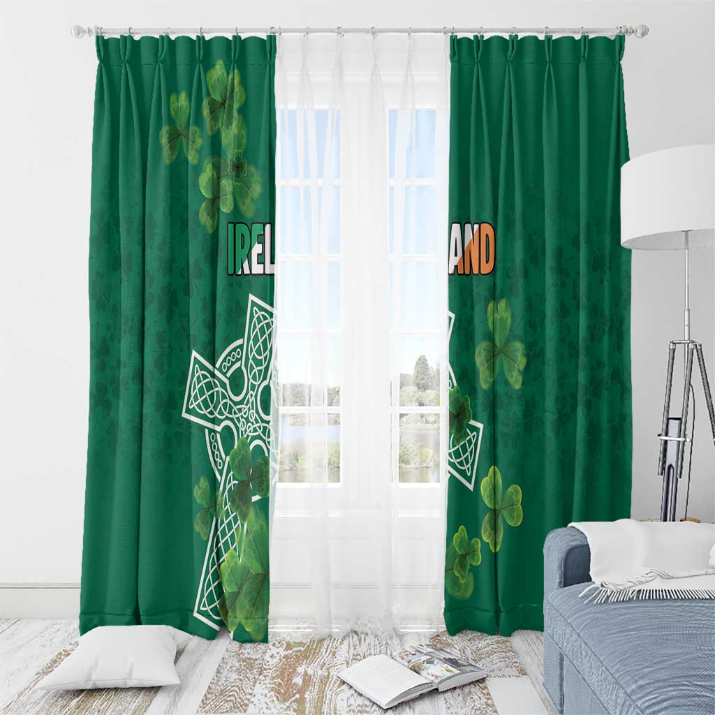 Ireland Cross Celtic Window Curtain Irish Pride Shamrock - Wonder Print Shop