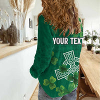 Ireland Cross Celtic Personalized Women Casual Shirt Irish Pride Shamrock - Wonder Print Shop