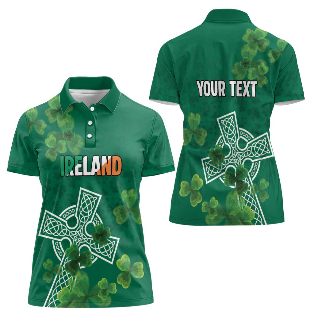 Ireland Cross Celtic Personalized Women Polo Shirt Irish Pride Shamrock - Wonder Print Shop