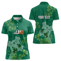 Ireland Cross Celtic Personalized Women Polo Shirt Irish Pride Shamrock - Wonder Print Shop