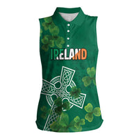 Ireland Cross Celtic Personalized Women Sleeveless Polo Shirt Irish Pride Shamrock - Wonder Print Shop