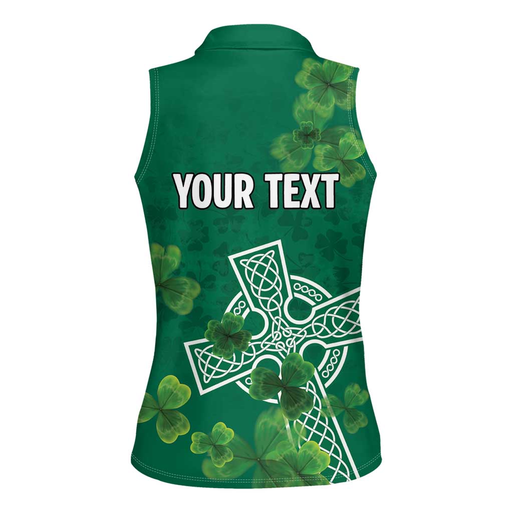 Ireland Cross Celtic Personalized Women Sleeveless Polo Shirt Irish Pride Shamrock - Wonder Print Shop