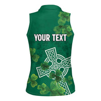 Ireland Cross Celtic Personalized Women Sleeveless Polo Shirt Irish Pride Shamrock - Wonder Print Shop