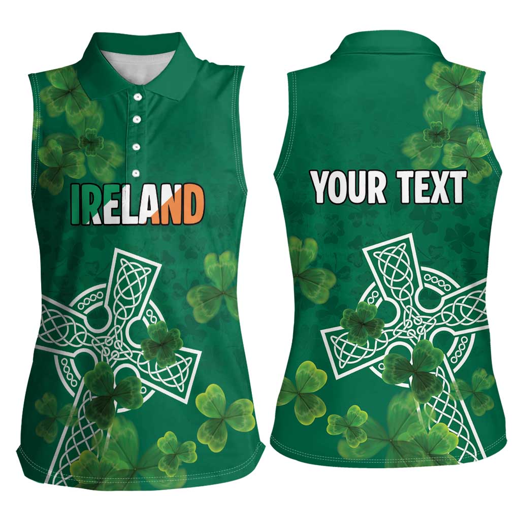 Ireland Cross Celtic Personalized Women Sleeveless Polo Shirt Irish Pride Shamrock - Wonder Print Shop