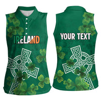 Ireland Cross Celtic Personalized Women Sleeveless Polo Shirt Irish Pride Shamrock - Wonder Print Shop