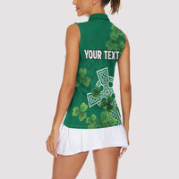 Ireland Cross Celtic Personalized Women Sleeveless Polo Shirt Irish Pride Shamrock - Wonder Print Shop