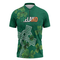 Ireland Cross Celtic Personalized Zipper Polo Shirt Irish Pride Shamrock - Wonder Print Shop
