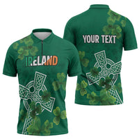 Ireland Cross Celtic Personalized Zipper Polo Shirt Irish Pride Shamrock - Wonder Print Shop