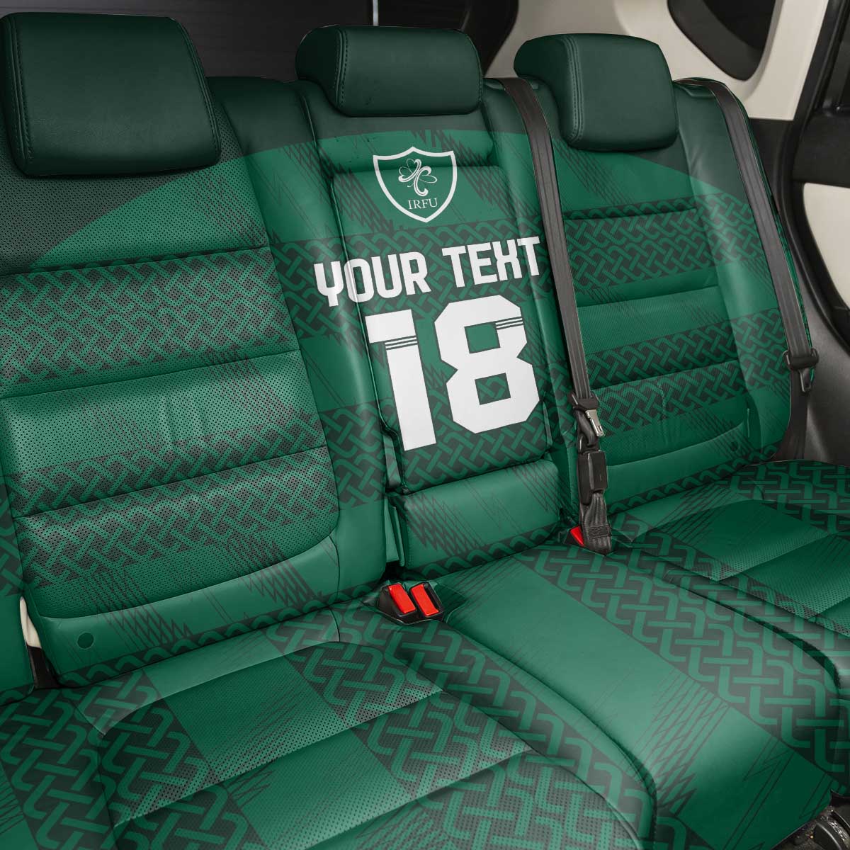 Custom Ireland Rugby Back Car Seat Cover Celtic Heritage - Wonder Print Shop