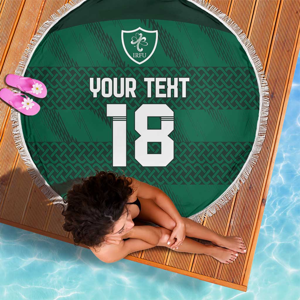 Custom Ireland Rugby Beach Blanket Celtic Heritage - Wonder Print Shop