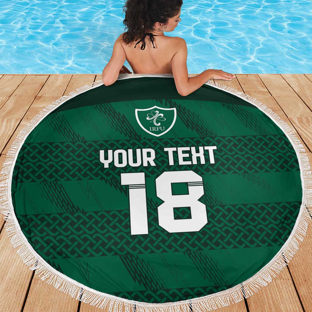 Custom Ireland Rugby Beach Blanket Celtic Heritage - Wonder Print Shop