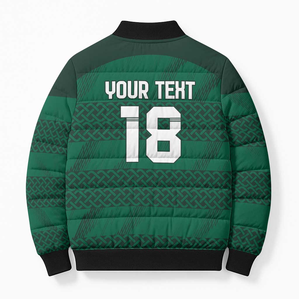 Custom Ireland Rugby Bomber Puffer Jacket Celtic Heritage - Wonder Print Shop