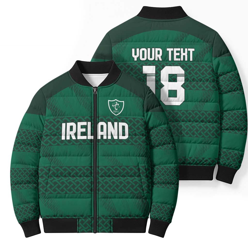Custom Ireland Rugby Bomber Puffer Jacket Celtic Heritage - Wonder Print Shop