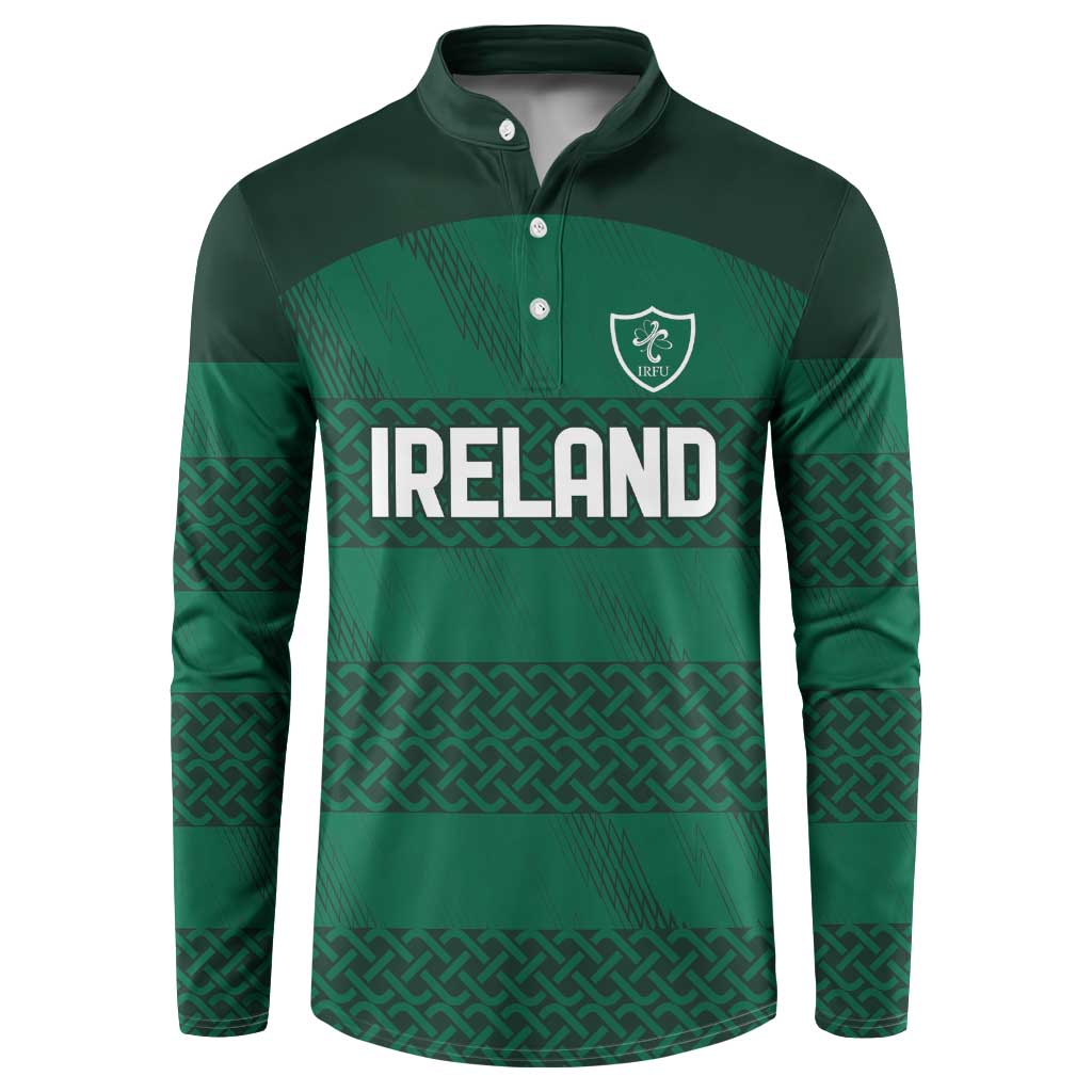 Custom Ireland Rugby Button Sweatshirt Celtic Heritage - Wonder Print Shop