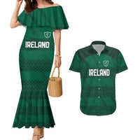 Custom Ireland Rugby Couples Matching Mermaid Dress and Hawaiian Shirt Celtic Heritage - Wonder Print Shop