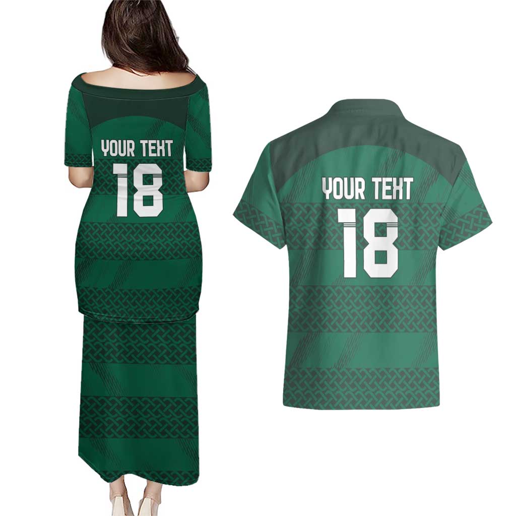 Custom Ireland Rugby Couples Matching Puletasi and Hawaiian Shirt Celtic Heritage - Wonder Print Shop