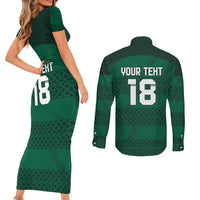 Custom Ireland Rugby Couples Matching Short Sleeve Bodycon Dress and Long Sleeve Button Shirt Celtic Heritage - Wonder Print Shop