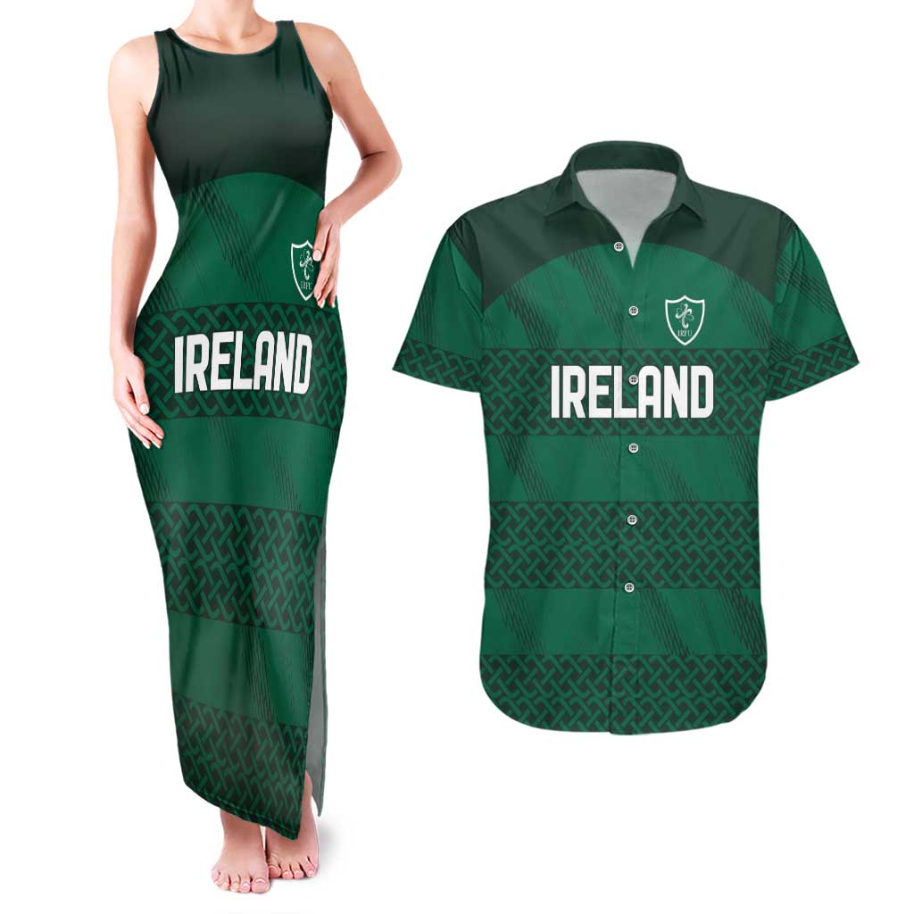 Custom Ireland Rugby Couples Matching Tank Maxi Dress and Hawaiian Shirt Celtic Heritage - Wonder Print Shop