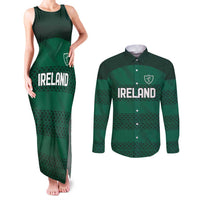Custom Ireland Rugby Couples Matching Tank Maxi Dress and Long Sleeve Button Shirt Celtic Heritage - Wonder Print Shop