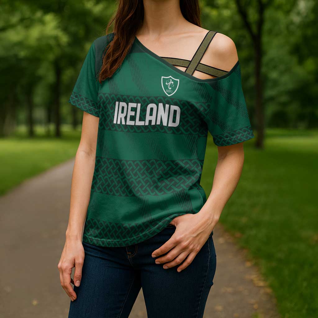 Custom Ireland Rugby Cross Shoulder Shirt Celtic Heritage - Wonder Print Shop
