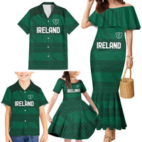 Custom Ireland Rugby Family Matching Mermaid Dress and Hawaiian Shirt Celtic Heritage - Wonder Print Shop