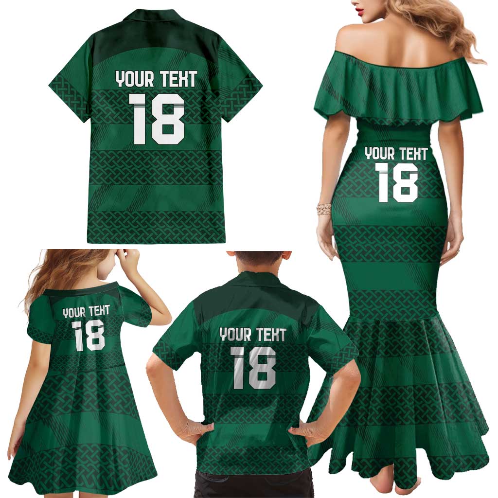 Custom Ireland Rugby Family Matching Mermaid Dress and Hawaiian Shirt Celtic Heritage - Wonder Print Shop