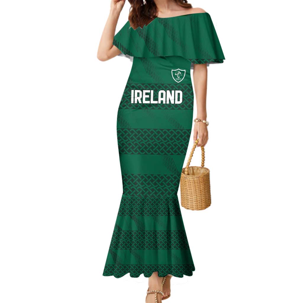 Custom Ireland Rugby Family Matching Mermaid Dress and Hawaiian Shirt Celtic Heritage - Wonder Print Shop