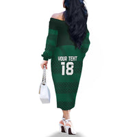 Custom Ireland Rugby Family Matching Off The Shoulder Long Sleeve Dress and Hawaiian Shirt Celtic Heritage - Wonder Print Shop