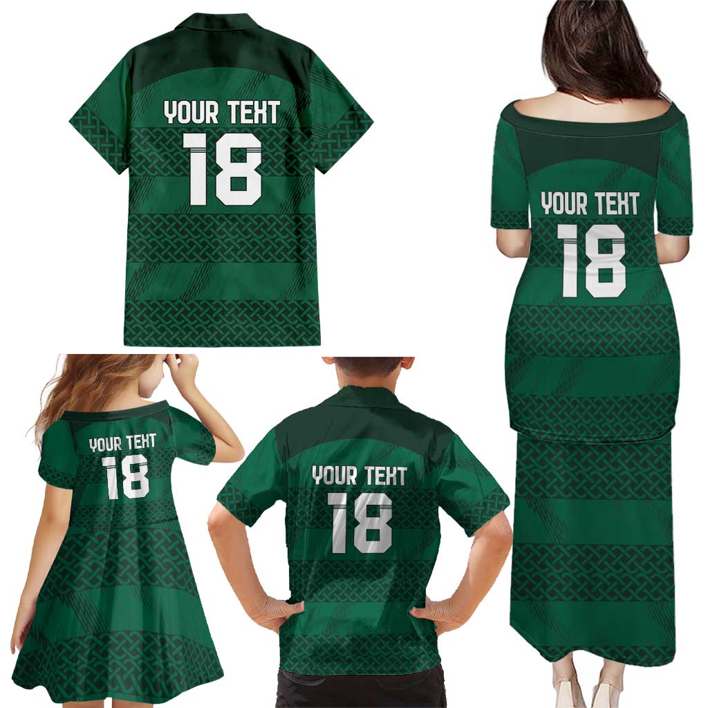 Custom Ireland Rugby Family Matching Puletasi and Hawaiian Shirt Celtic Heritage - Wonder Print Shop