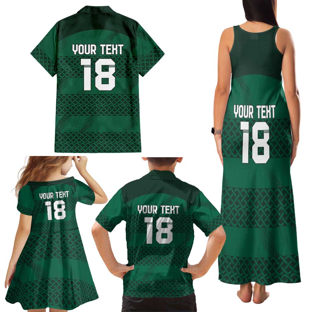 Custom Ireland Rugby Family Matching Tank Maxi Dress and Hawaiian Shirt Celtic Heritage - Wonder Print Shop