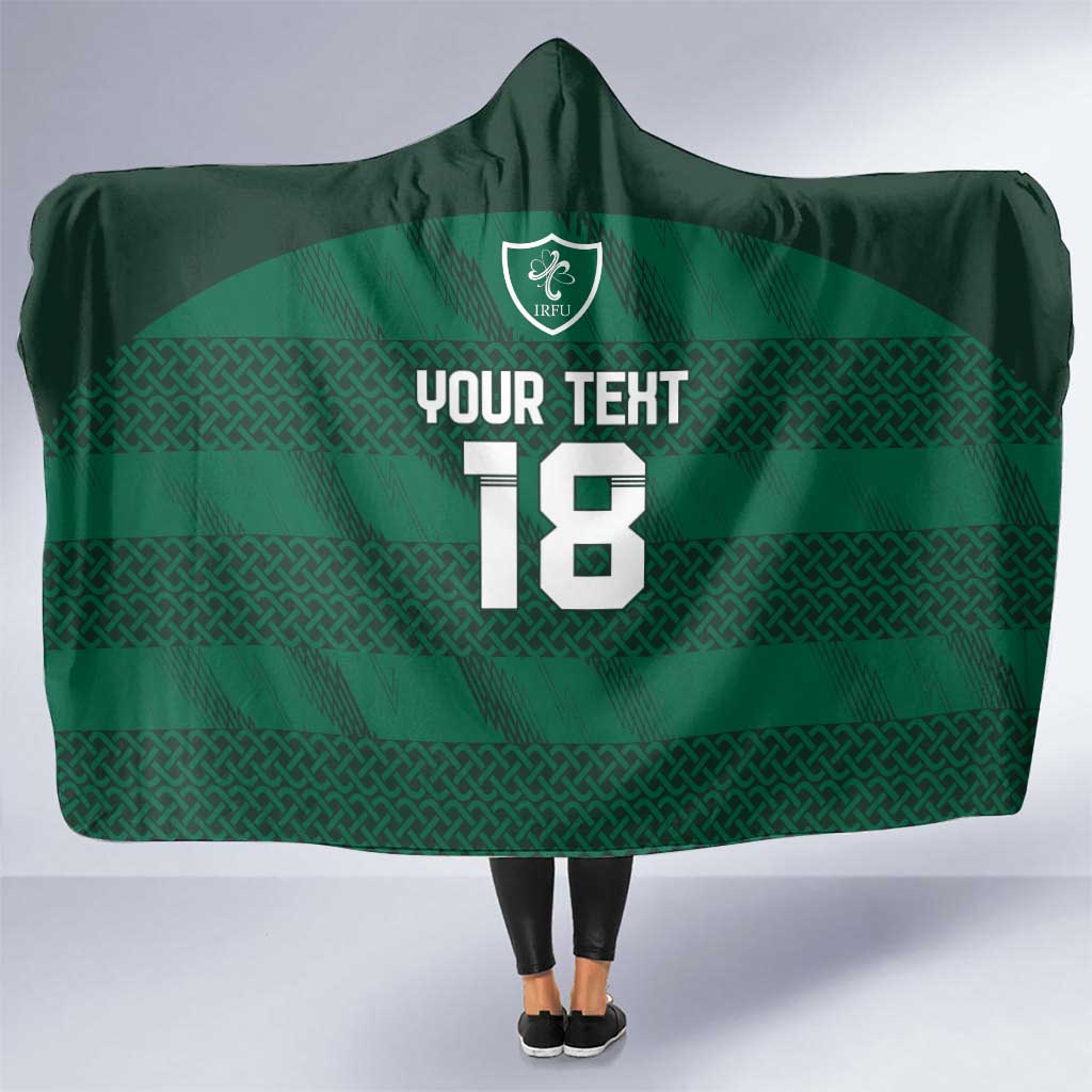 Custom Ireland Rugby Hooded Blanket Celtic Heritage - Wonder Print Shop