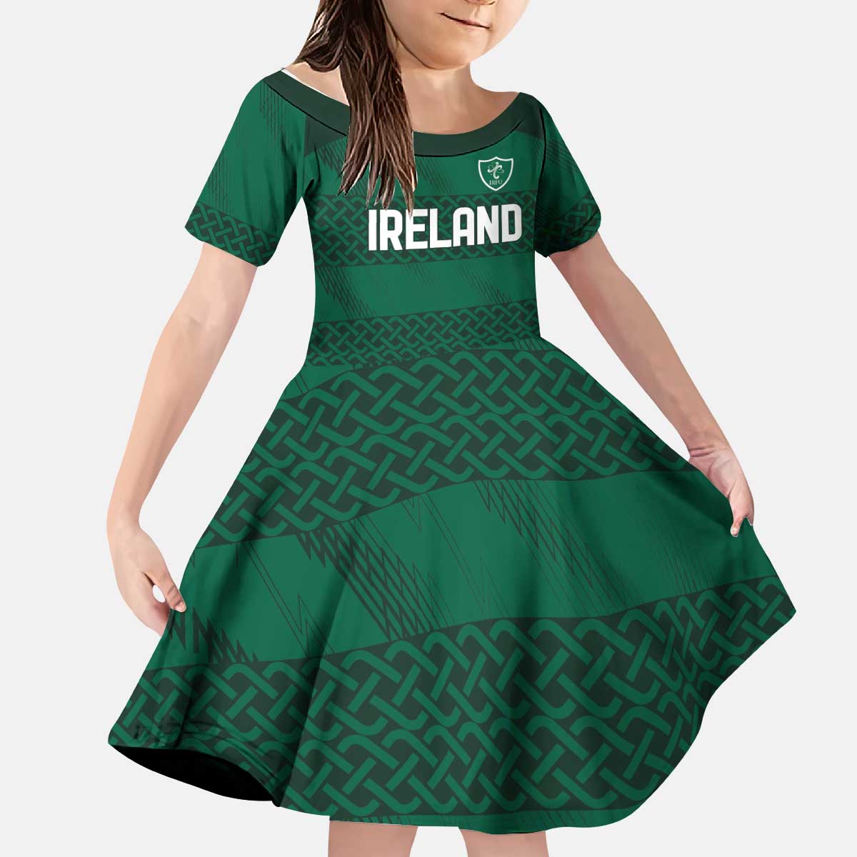 Custom Ireland Rugby Kid Short Sleeve Dress Celtic Heritage - Wonder Print Shop