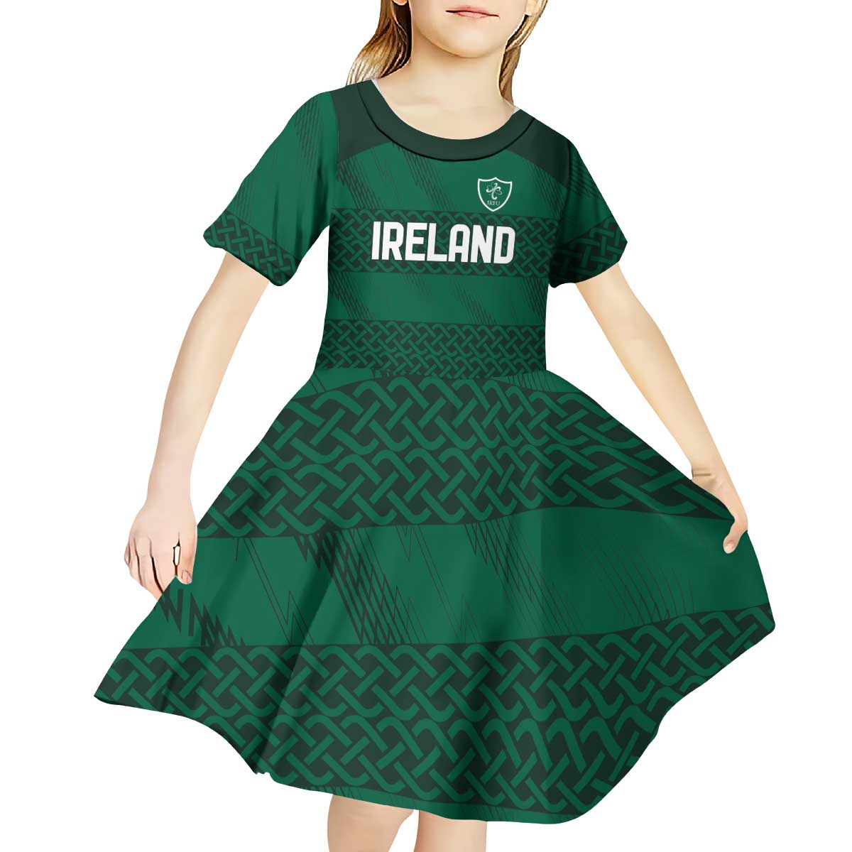 Custom Ireland Rugby Kid Short Sleeve Dress Celtic Heritage - Wonder Print Shop