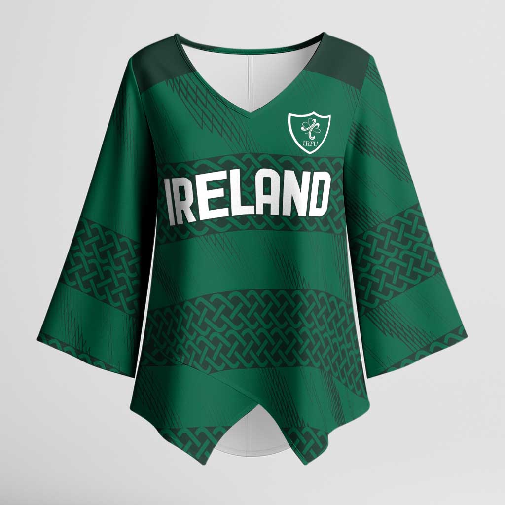 Custom Ireland Rugby Kimono Sleeve Blouse Celtic Heritage - Wonder Print Shop