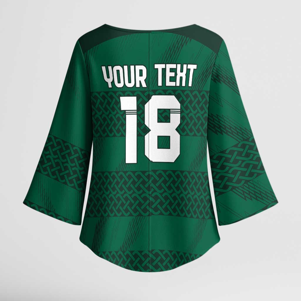 Custom Ireland Rugby Kimono Sleeve Blouse Celtic Heritage - Wonder Print Shop