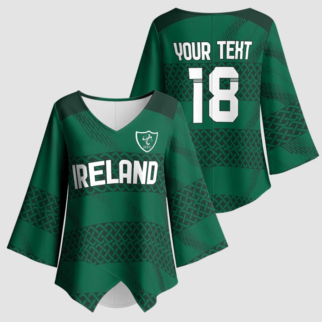 Custom Ireland Rugby Kimono Sleeve Blouse Celtic Heritage - Wonder Print Shop