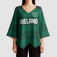 Custom Ireland Rugby Kimono Sleeve Blouse Celtic Heritage - Wonder Print Shop