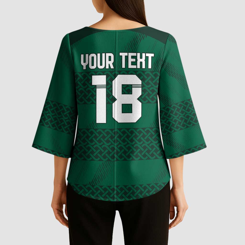 Custom Ireland Rugby Kimono Sleeve Blouse Celtic Heritage - Wonder Print Shop