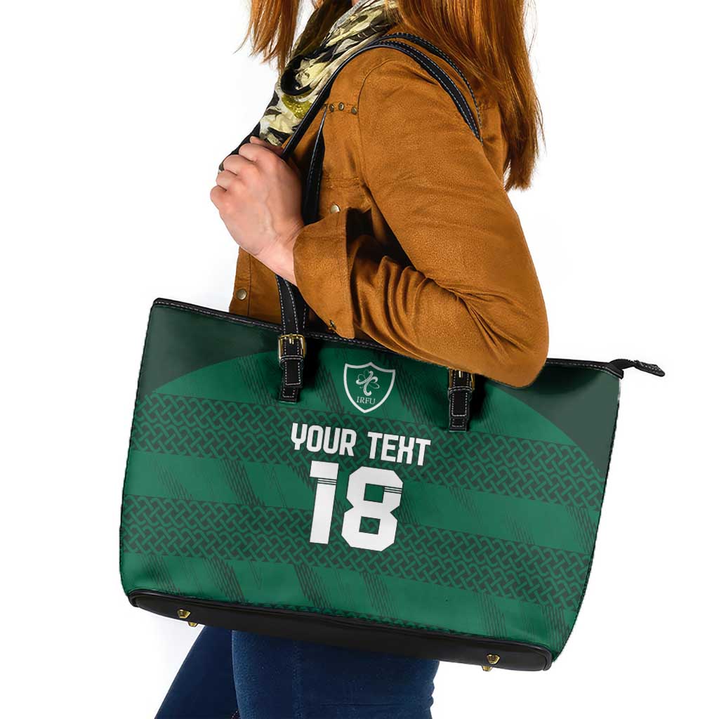Custom Ireland Rugby Leather Tote Bag Celtic Heritage - Wonder Print Shop