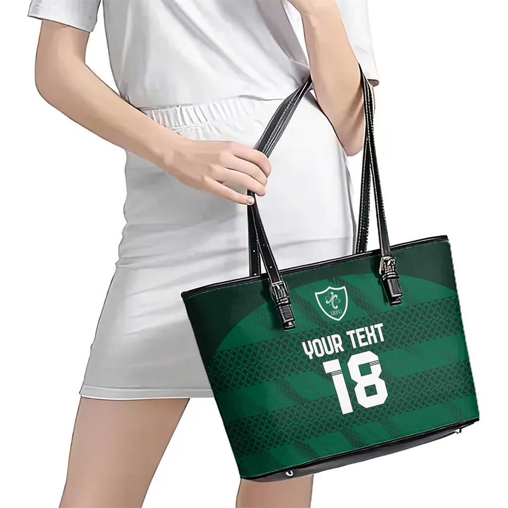Custom Ireland Rugby Leather Tote Bag Celtic Heritage - Wonder Print Shop