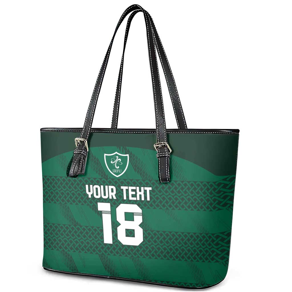 Custom Ireland Rugby Leather Tote Bag Celtic Heritage - Wonder Print Shop