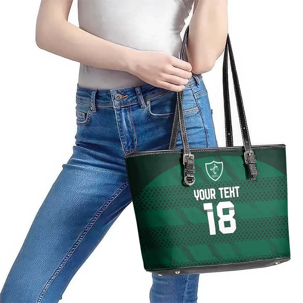 Custom Ireland Rugby Leather Tote Bag Celtic Heritage - Wonder Print Shop
