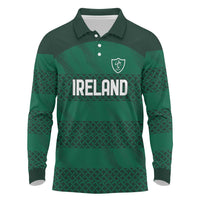 Custom Ireland Rugby Long Sleeve Polo Shirt Celtic Heritage - Wonder Print Shop