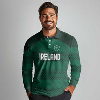 Custom Ireland Rugby Long Sleeve Polo Shirt Celtic Heritage - Wonder Print Shop