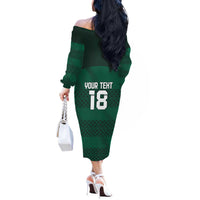 Custom Ireland Rugby Off The Shoulder Long Sleeve Dress Celtic Heritage - Wonder Print Shop