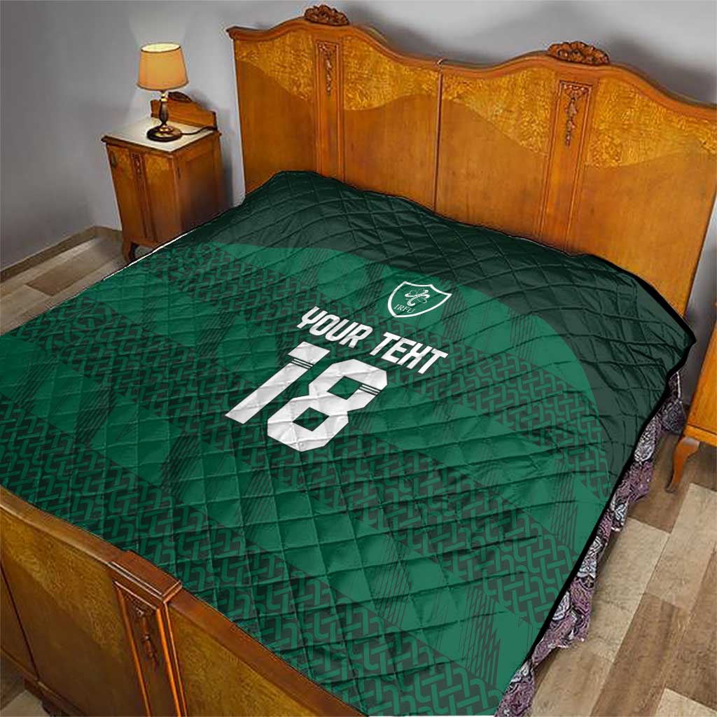 Custom Ireland Rugby Quilt Celtic Heritage - Wonder Print Shop