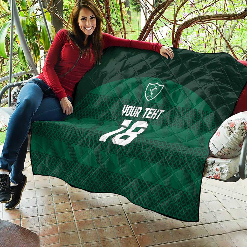 Custom Ireland Rugby Quilt Celtic Heritage - Wonder Print Shop