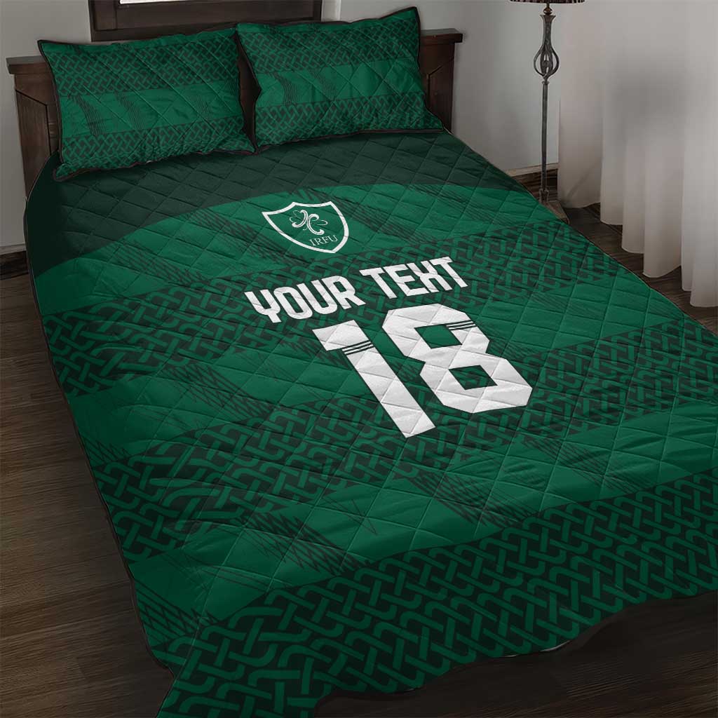 Custom Ireland Rugby Quilt Bed Set Celtic Heritage - Wonder Print Shop